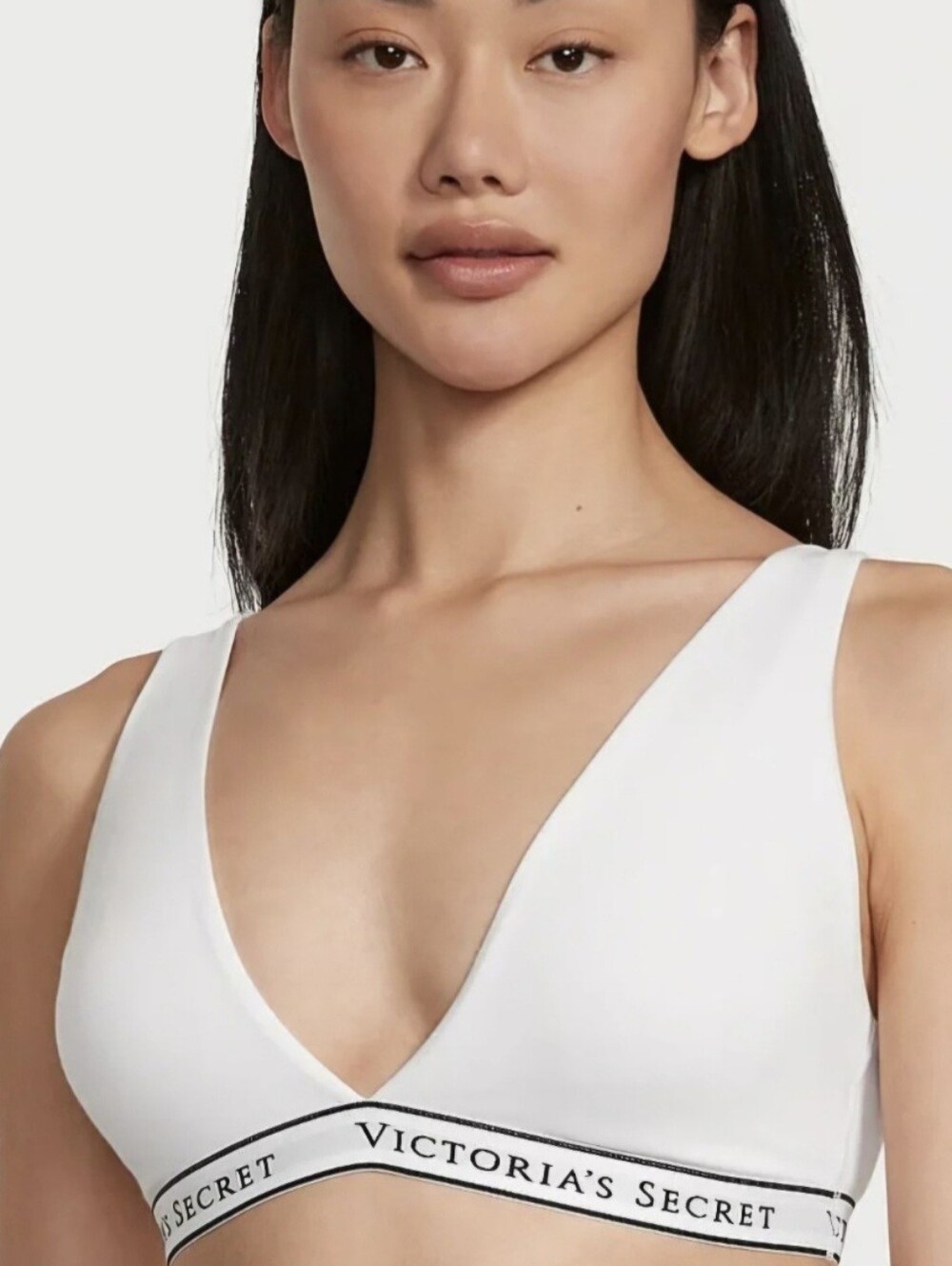 Victoria's Secret White Logo Triangle Bralette -NWOT
